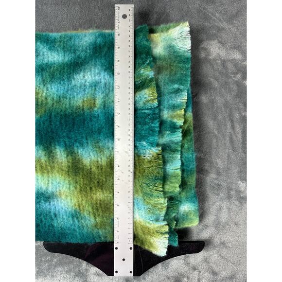 Laundry By Shelli Segal Green Blue Aqua Print Poncho Wrap One Size - Picture 6 of 7